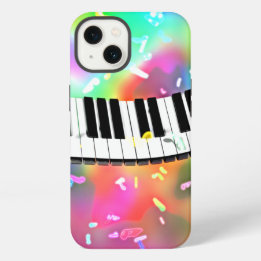 Etui iPhone 13 Clavier de piano thème musical coloré,