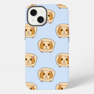 Etui iPhone 13 Cochons d'Inde sur fond bleu.