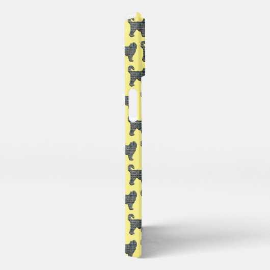 Etui iPhone 13 Cockapoo Chien mignon Grille Silhouette Jaune (Côté droit)