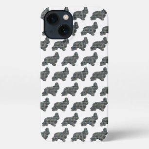 Etui iPhone 13 Cocker Spaniel Chien Cute Silhouette Grille Blanc