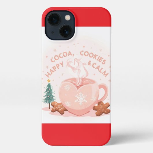 Etui iPhone 13 Cocoa, Cookies & Calm – Pastel Christmas CoT-Shirt (Verso)