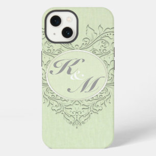 Etui iPhone 13 CoeurChic Lime Vert lin Damas Coeur