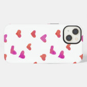 Etui iPhone 13 Coeurs aquarelle (Verso Horizontal)