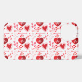 Etui iPhone 13 Coeurs d'amour rouge et flèche (Verso Horizontal)