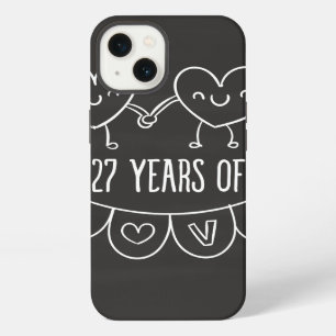 Etui iPhone 13 Coeurs de calèche-cadeaux du 27e anniversaire