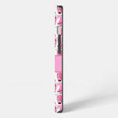 Etui iPhone 13 Cœurs de gnomes roses monogramme bois mignon  (Côté gauche)