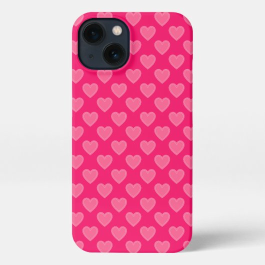 Etui iPhone 13 Coeurs roses (Verso)