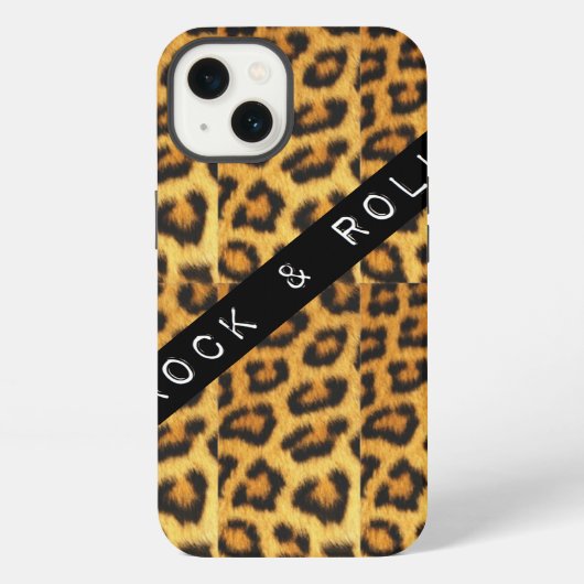 Etui iPhone 13 Coffret téléphonique Empreinte de léopard Rock & R (Verso)