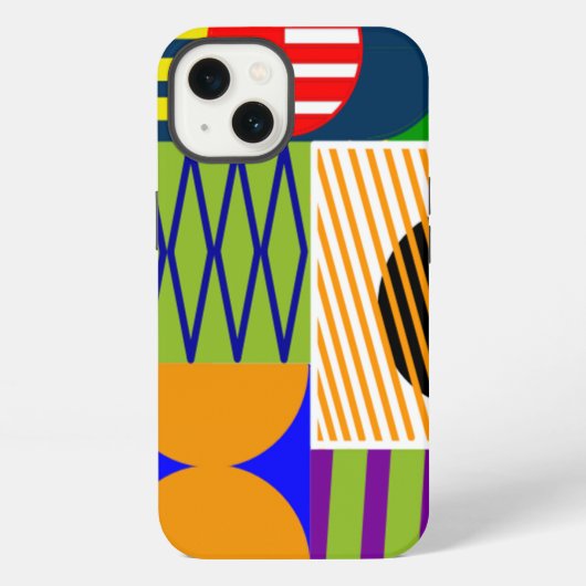 Etui iPhone 13 Collage de forme Bauhaus (Verso)