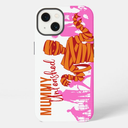 Etui iPhone 13 Collection de timbres Halloween "Mummy Unleashed" (Verso)