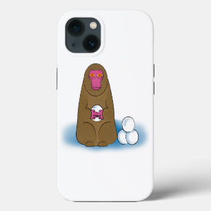 Etui iPhone 13 Combattant de boules de neige singe des neiges