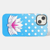 Etui iPhone 13 Composition florale créative à fond à pois (Verso Horizontal)