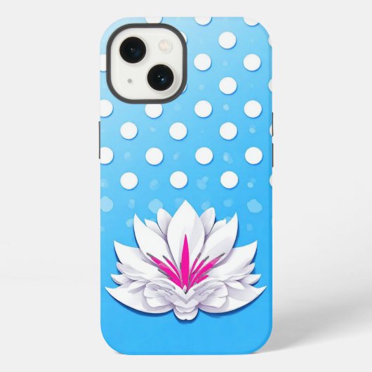 Etui iPhone 13 Composition florale créative à fond à pois (Verso)