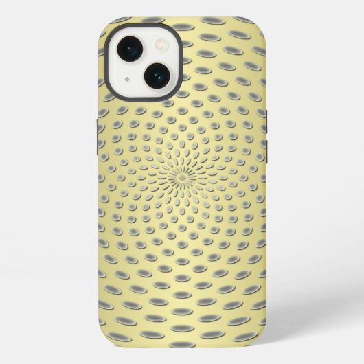 Etui iPhone 13 Conception Abstraite Dorée (Verso)