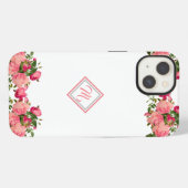Etui iPhone 13 Conception de fleurs roses avec iPhone C Coque-Mat (Verso Horizontal)