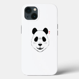 Etui iPhone 13 Conception de panda mignon avec un fond blanc mini