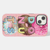 Etui iPhone 13 Conception de typographie de beignets sur fond de (Verso Horizontal)