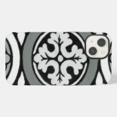 Etui iPhone 13 Conception décorative de tuile de rosette de la (Verso Horizontal)