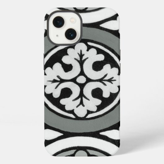 Etui iPhone 13 Conception décorative de tuile de rosette de la (Verso)