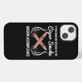 Etui iPhone 13 Conception drôle de fumeur de cigare (Verso Horizontal)