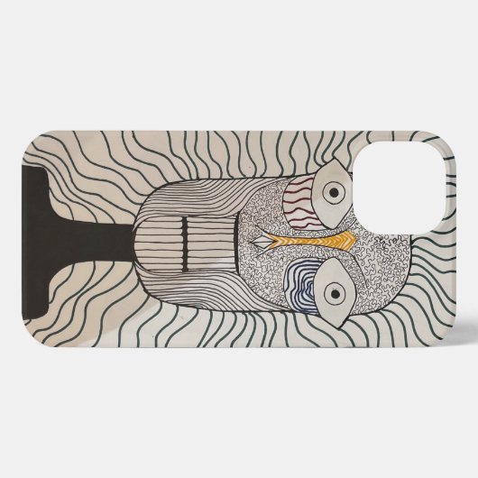 Etui iPhone 13 Conception du visage mystique - Couverture d'iPhon (Verso Horizontal)