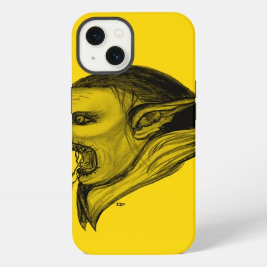 Etui iPhone 13 Conception jaune noir de troll (Verso)