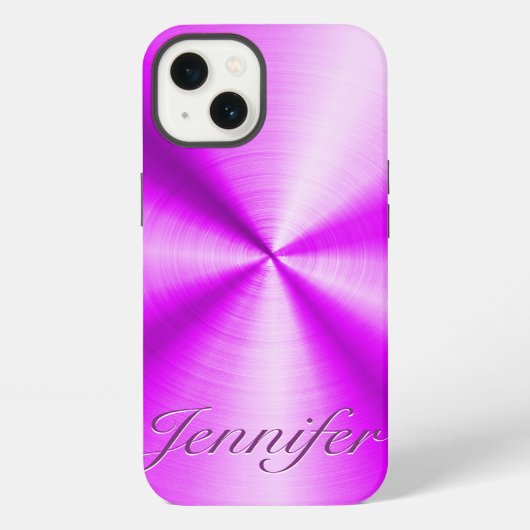 Etui iPhone 13 Conception métallique rose en acier inoxydable (Verso)