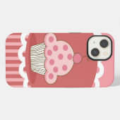 Etui iPhone 13 Conception rose de petit gâteau (Verso Horizontal)