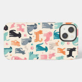 Etui iPhone 13 Conceptions d'animaux mignons motif sans couture d (Verso Horizontal)