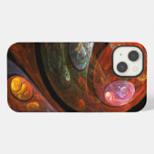 Etui iPhone 13 Connexion fluide Art abstrait cosmique moderne (Verso Horizontal)