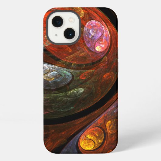 Etui iPhone 13 Connexion fluide Art abstrait cosmique moderne (Verso)