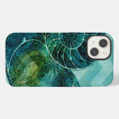 Etui iPhone 13 Conque en spirale Shell de turquoise (Verso Horizontal)