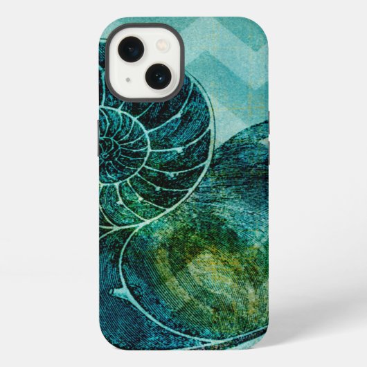 Etui iPhone 13 Conque en spirale Shell de turquoise (Verso)