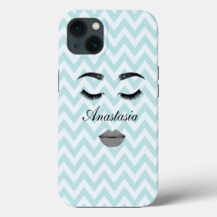 Etui iPhone 13 Cool, Incroyable, Visage Bleu avec nom