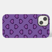 Etui iPhone 13 Coque-coque iphone Mate de coeur violet (Verso Horizontal)
