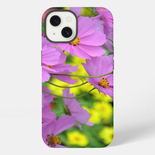 Etui iPhone 13 Coque ipad d'impression de fleurs cosmos rose (Verso)