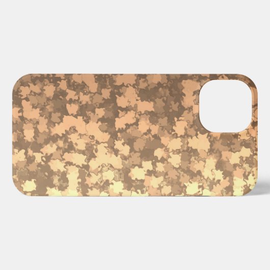 Etui iPhone 13 Coque iphone Camo Feuilles d'or (Verso Horizontal)