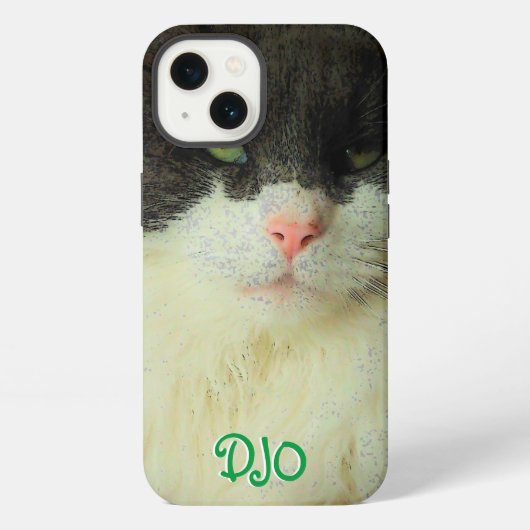Etui iPhone 13 Coque iphone Coque-Mate de chat vert (Verso)