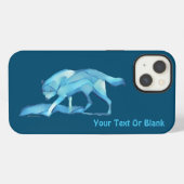 Etui iPhone 13 Coque iphone Coque-Mate du loup bleu (Verso Horizontal)