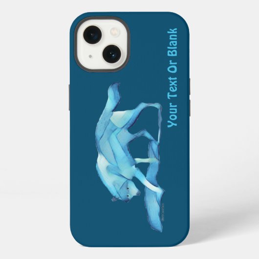 Etui iPhone 13 Coque iphone Coque-Mate du loup bleu (Verso)