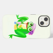 Etui iPhone 13 Coque iphone drôle avec Happy Frog (Verso Horizontal)