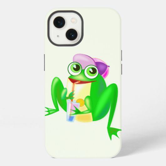 Etui iPhone 13 Coque iphone drôle avec Happy Frog (Verso)