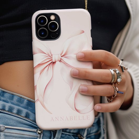 Etui iPhone 13 Coque iPhone / iPad Nœud Rose Clair