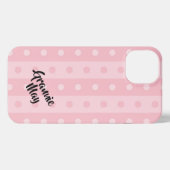 Etui iPhone 13 Coque iphone Polka-point rose personnalisé (Verso Horizontal)