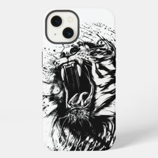 ETUI iPhone 13 COQUE IPHONE POMME DE TIGRE NOIR ET BLANC