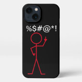 Etui iPhone 13 coque iphone - Stick rouge "Eff You" (Verso)