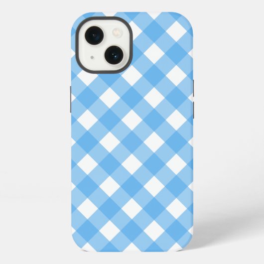 Etui iPhone 13 Coque-Mate bleu ciel en vichy coque iphone (Verso)