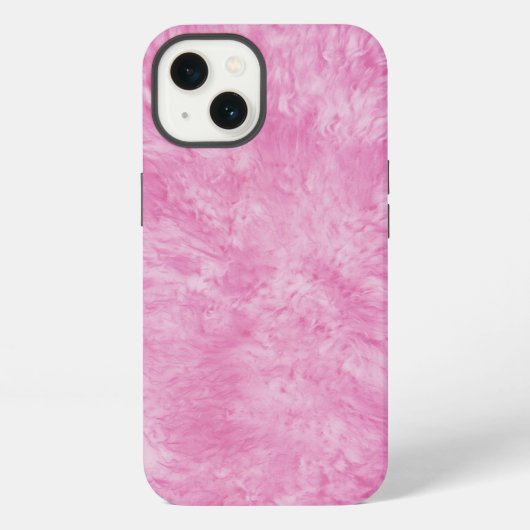 Etui iPhone 13 Coque-Mate coque iphone de fourrure rose (Verso)