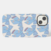 Etui iPhone 13 Coquette Bows Bleus (Verso Horizontal)