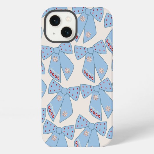 Etui iPhone 13 Coquette Bows Bleus (Verso)
